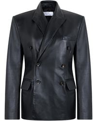 GIUSEPPE DI MORABITO - Blazer Double-Breasted Leather Calfskin Jackets - Lyst