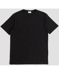 Handvaerk - T-Shirt Col Rond En Coton Pima Noir T-Shirts And Polos - Lyst