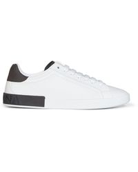 Dolce & Gabbana - And Dark Nappa Calfskin Leather And Nubuck Portofino Low-Top Sneakers - Lyst