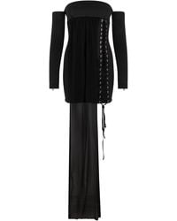 Blumarine - Mini Dress Wide Neck Polyester - Lyst