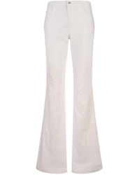 Ermanno Scervino - Bootcut Jeans With Sangallo Lace Cut-Outs - Lyst