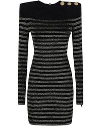 Balmain - Lurex® Striped Minidress - Lyst