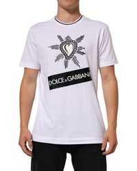 Dolce & Gabbana - White Sacred Heart Short Sleeve Men T - Lyst