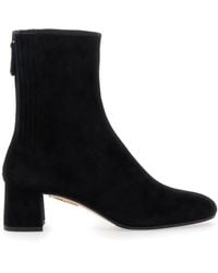 Aquazzura - 'Saint Honore' Ankle Boots With Low Block Heel And Rear Zip Closure - Lyst