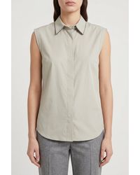Brunello Cucinelli - Light Sleeveless Shirt - Lyst