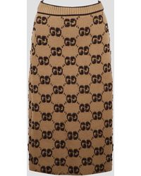 Gucci - Gg Wool Boucle Jacquard Skirt - Lyst