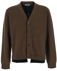 JW Anderson - Jw Anderson Cardigan With V-Neck And Layered Design - Lyst