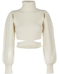 ANDREADAMO - Ribbed Knit Crop Sweater - Lyst