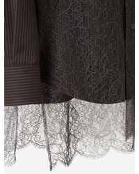 Fendi - Pinstriped Wool And Lace Shirt Virgin - Lyst