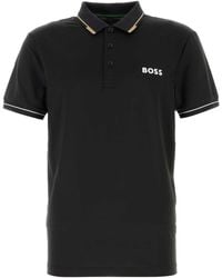 BOSS - Stretch Polyester Polo Shirt - Lyst