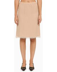 Gucci - Nude Acetate Skirt With Lace - Lyst
