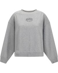 Ganni - Crewneck Sweatshirt - Lyst