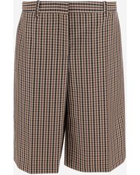 Jil Sander - Wool Plaid Pattern Short Pants - Lyst
