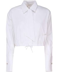 Genny - Cropped Shirt With Logo Plaque - Lyst