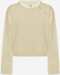 Pinko - Cotton Sweatshirt With Buttons - Lyst
