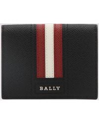 Bally - Black, White And Red Leather Wallet - Lyst