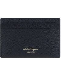Ferragamo - Gancini Card Holder Calf Leather Bos Taurus Wallet - Lyst