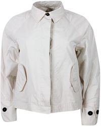 Antonelli - Lightweight Windproof Jacket With Shirt Collar, Button Closure And Side Pockets - Lyst