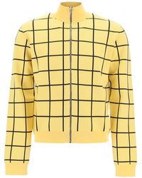 Marni - Zip-up Cardigan With Check Motif - Lyst