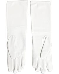Dolce & Gabbana - Genuine Leather Embossed Dg Logo Gloves - Lyst