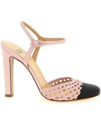 Francesco Russo - Two-Tone Crocheted Nappa Leather Heel - Lyst