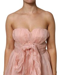 Dolce & Gabbana - Silk Chiffon A-Line Pleated Midi Dress - Lyst