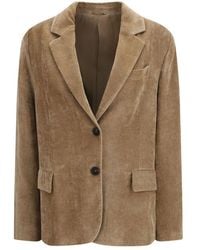 Brunello Cucinelli - Beige Viscose Jacket - Lyst