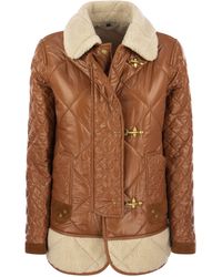 Fay - 3 Quilted Hooks With Shearling Effect Inserts Jacket - Lyst