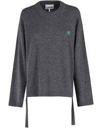 Ganni - Future Wool Mix Oversized O Neck - Lyst