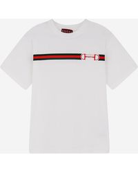 Gucci - Cotton T-Shirt With Logo Print T-Shirts & Jerseys - Lyst