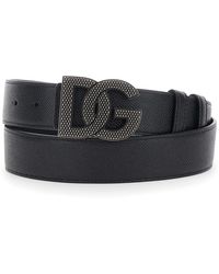Dolce & Gabbana - Belt With Logo Buckle Closure - Lyst