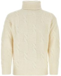 PT01 - Ivory Wool Blend Sweater - Lyst