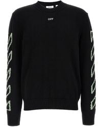 Off-White c/o Virgil Abloh - Logo-Embroidered Diagonal-Outline Knit Sweater - Lyst