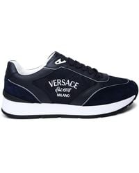 Versace - Suede Blend Sneakers - Lyst