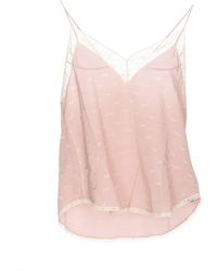 Zadig & Voltaire - Christy Lace-trim Silk Camisole Top - Lyst