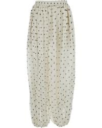 MSGM - Pois Pants With Polka Dot Motif Polyester For Trousers - Lyst