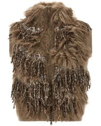 Brunello Cucinelli - 'Dazzling Moss Embroidery' Vest - Lyst
