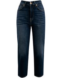 7 For All Mankind - Malia High-Rise Cropped Jeans - Lyst