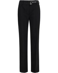 Max Mara - Rum Cigarette Pants With Belt Viscose; Elastane - Lyst