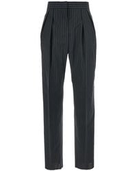 Max Mara - Pants With Concealed Closure And Stripes Virgin Wool Trousers - Lyst
