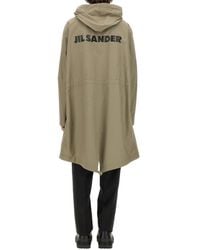 Jil Sander - Parka With Logo Cotton Trench & Raincoats - Lyst
