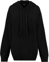 Versace Cashmere Knitted Hoodie in Black | Lyst
