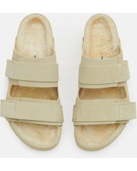 Birkenstock - Uji Suede And Leather Slippers - Lyst