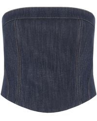 Brunello Cucinelli - Cotton Blend Strapless Bustier Top - Lyst
