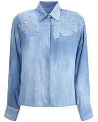 Ermanno Scervino - Embroidered Denim Shirt - Lyst
