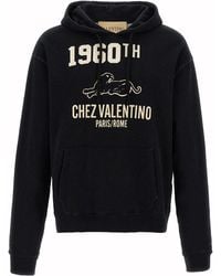 Valentino Garavani - Printed Hoodie Cotton Sweatshirt - Lyst
