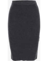 Saint Laurent - Cashmere Wool And Silk Pencil Skirt - Lyst