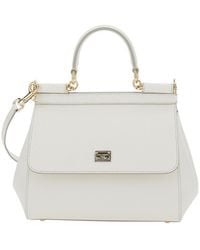 Dolce & Gabbana - Handbag Sicily Piccola With Adjustable And Removable Shoulder Strap Logo Plate On Front Grained Leather For Hand Bags - Lyst