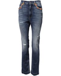 Dolce & Gabbana - Embellished Denim Jeans - Lyst