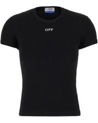 Off-White c/o Virgil Abloh - Off- Off Stamp Ribbed-Knit Top - Lyst